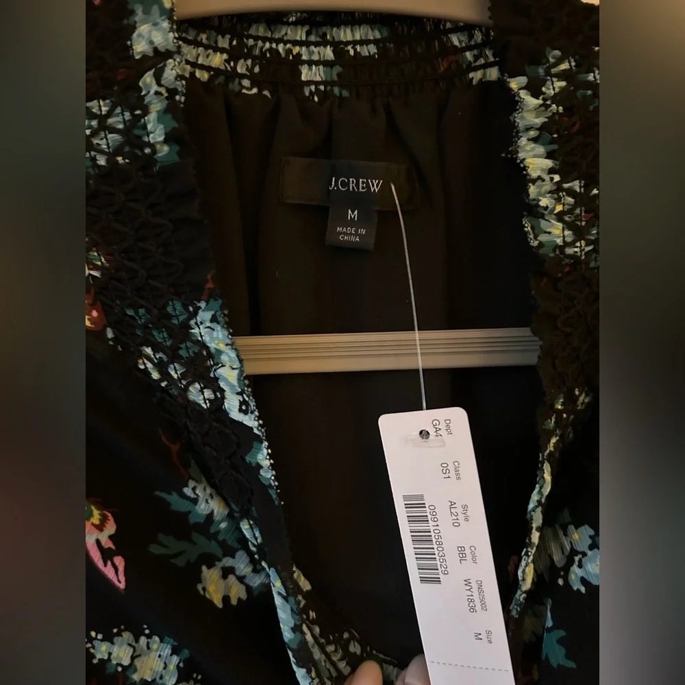 J. Crew Smock-waist Midi Dress in botanical bees print - Picture 3 of 5